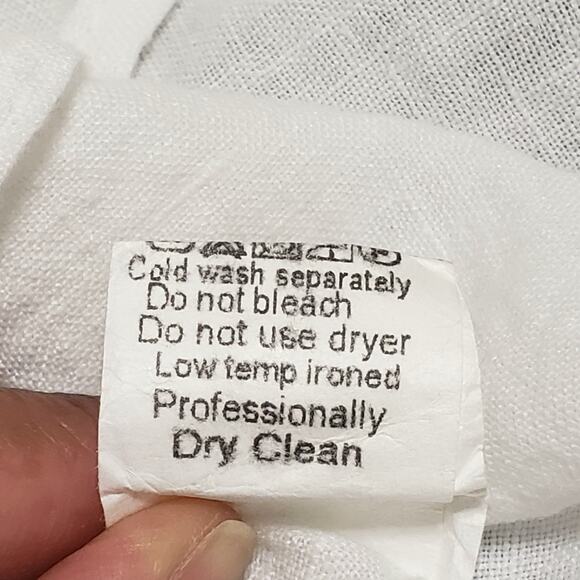 Terzo Millennio 100% Linen White Crochet Tunic Top Small High-lo Italy - Picture 8 of 10